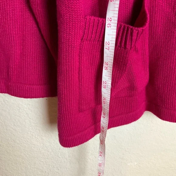 Chico's Fuchsia Cowl Neck TunicSweater Button Detail Cozy Knit Pullover size 3 - Picture 13 of 15